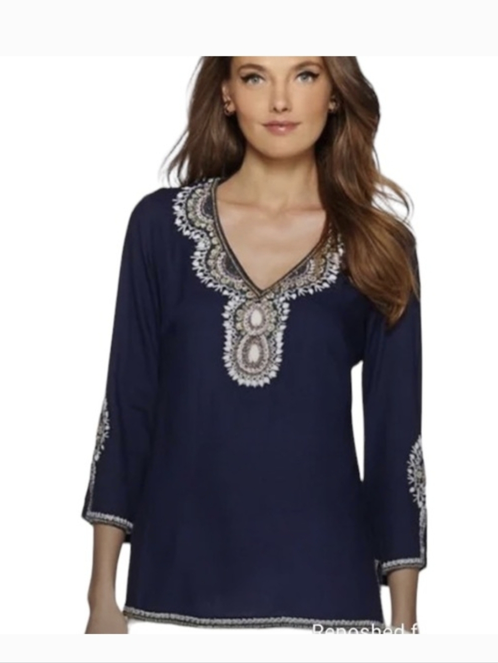 Lilly Pulitzer Sz Small Navy Tuinc Euc Bead Detail